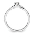 14k White Gold Lab Diamond Solitaire Engagement Ring 1/15 carat by Fine Color Jewels