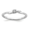14k White Gold Lab Diamond Solitaire Engagement Ring 1/15 carat by Fine Color Jewels