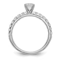 14K White Gold Lab Diamond Solitaire Pave Ring by Fine Color Jewels