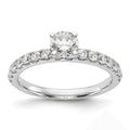 14K White Gold Lab Diamond Solitaire Pave Ring by Fine Color Jewels