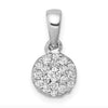 14K White Gold Lab Grown Diamond Circle Cluster Pendants