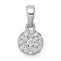 14K White Gold Lab Grown Diamond Circle Cluster Pendants by Fine Color Jewels
