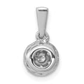 14K White Gold Lab Grown Diamond Circle Cluster Pendants by Fine Color Jewels
