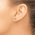 14K White Gold Lab Grown Diamond Cluster Earrings by Fine Color Jewels