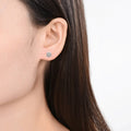 14K White Gold Lab Grown Diamond Cluster Earrings by Fine Color Jewels