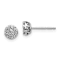 14K White Gold Lab Grown Diamond Cluster Earrings by Fine Color Jewels