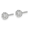 14K White Gold Lab Grown Diamond Cluster Earrings by Fine Color Jewels