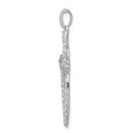 14K White Gold Lab Grown Diamond Cross Pendant by Fine Color Jewels