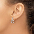 14K White Gold Lab Grown Diamond Dangle Earrings by Fine Color Jewels