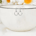 14K White Gold Lab Grown Diamond Dangle Earrings by Fine Color Jewels