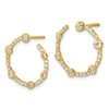 14k White Gold Lab Grown Diamond Front Hoop Earrings