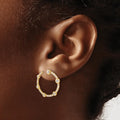 14k White Gold Lab Grown Diamond Front Hoop Earrings by Fine Color Jewels