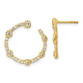 14k White Gold Lab Grown Diamond Front Hoop Earrings by Fine Color Jewels
