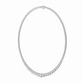 14K White Gold Lab Grown Diamond Graduated Riviera Necklace by Fine Color Jewels