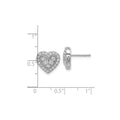 14k White Gold Lab Grown Diamond Halo Heart Stud Earrings 0.75 Ct by Fine Color Jewels
