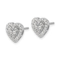 14k White Gold Lab Grown Diamond Halo Heart Stud Earrings 0.75 Ct by Fine Color Jewels