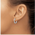 14K White Gold Lab Grown Diamond Hinged Hoop Earrings by Fine Color Jewels