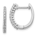 14K White Gold Lab Grown Diamond Hinged Hoop Earrings by Fine Color Jewels