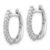14K White Gold Lab Grown Diamond Hinged Hoop Earrings