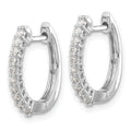 14K White Gold Lab Grown Diamond Hinged Hoop Earrings by Fine Color Jewels