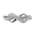 14k White Gold Lab Grown Diamond Infinity Symbol Ring by Fine Color Jewels