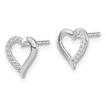 14k White Gold Lab Grown Diamond Open Heart Stud Earrings by Fine Color Jewels