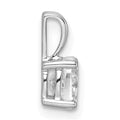 14K White Gold Lab Grown Diamond Oval Solitaire Pendant by Fine Color Jewels
