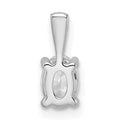 14K White Gold Lab Grown Diamond Oval Solitaire Pendant by Fine Color Jewels