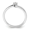 14k White Gold Lab Grown Diamond Petite Solitaire Engagement Ring 1/8 carat by Fine Color Jewels
