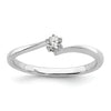 14k White Gold Lab Grown Diamond Petite Solitaire Engagement Ring 1/8 carat