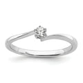 14k White Gold Lab Grown Diamond Petite Solitaire Engagement Ring 1/8 carat by Fine Color Jewels