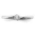 14k White Gold Lab Grown Diamond Petite Solitaire Engagement Ring 1/8 carat by Fine Color Jewels