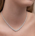 14K White Gold Lab Grown Diamond Riviera Necklace by Fine Color Jewels