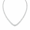 14K White Gold Lab Grown Diamond Riviera Necklace by Fine Color Jewels