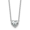 14k White Gold Lab Grown Diamond Solitaire Heart Necklace