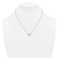 14k White Gold Lab Grown Diamond Solitaire Heart Necklace by Fine Color Jewels