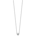 14k White Gold Lab Grown Diamond Solitaire Heart Necklace by Fine Color Jewels