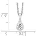 14K White Gold Lab Grown Diamond Solitaire Necklace by Fine Color Jewels