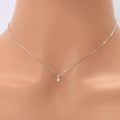 14K White Gold Lab Grown Diamond Solitaire Necklace by Fine Color Jewels
