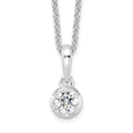 14K White Gold Lab Grown Diamond Solitaire Necklace by Fine Color Jewels