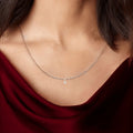 14K White Gold Lab Grown Diamond Solitaire Necklace by Fine Color Jewels