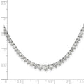 14k White Gold Lab Grown Diamond Tennis Necklace 6 1/2 ctw by Fine Color Jewels