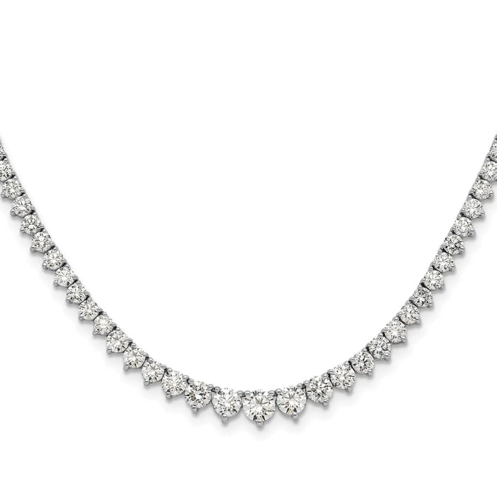 14k White Gold Lab Grown Diamond Tennis Necklace 6 1/2 ctw by Fine Color Jewels