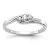 14K White Gold Lab Grown Diamond Three Stone Engagement Ring