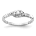 14K White Gold Lab Grown Diamond Three Stone Engagement Ring by Fine Color Jewels