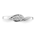 14K White Gold Lab Grown Diamond Three Stone Engagement Ring by Fine Color Jewels