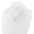 14k White Gold Lab Grown Diamond Three Stone Heart Bar Necklace 1 3/8 ctw by Fine Color Jewels