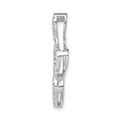 14K White Gold Lab Grown Diamond Triple Heart Pendant by Fine Color Jewels
