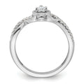 14k White Gold Pear Diamond Pave Engagement Ring by Fine Color Jewels