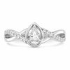 14k White Gold Pear Diamond Pave Engagement Ring